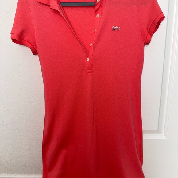 Lacoste Red Fitted Polo Dress Short Sleeve - Picture 1 of 2